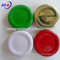 tinplate screw cap with safety button
